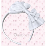 White Cotton Bow Lolita Headdress