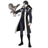 Ace Attorney Gyakuten Saiban Prosecutor Simon Blackquill Black White Ponytail Cosplay Wigs