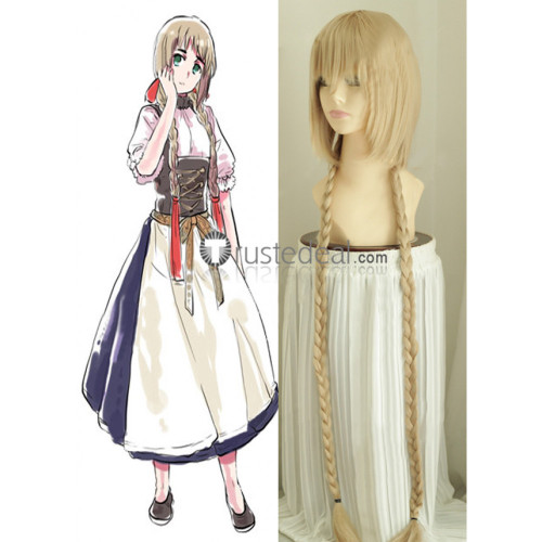 Hetalia Axis Powers Liechtenstein Light Blonde Braids Cosplay Wig