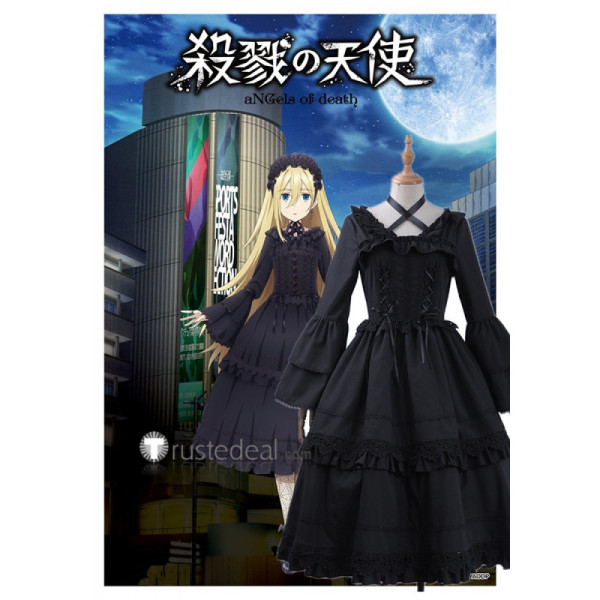 Satsuriku no Tenshi Angels of Death Halloween Rachel Black Gothic Lolita Ray Cosplay Costume