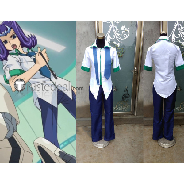 YuGiOh Reginald Kastle White Blue Cosplay Costume 1