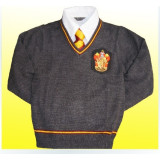 Harry Potter Overcoat and White Shirt and Tie and Long Sleeves Knitwear