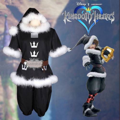 Kingdom Hearts 2 Sora Santa Form Christmas Town Black Cosplay Costume