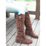 Top quality PU medium heel pumps boots(JY917)