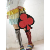 Black Heart Bag with Red Club