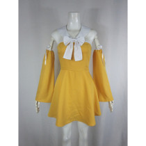 Fairy Tail Levy Mcgarden Orange Yellow Cosplay Costume