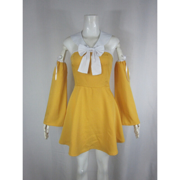 Fairy Tail Levy Mcgarden Orange Yellow Cosplay Costume