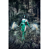 League of Legends Akali Green Cosplay Costume