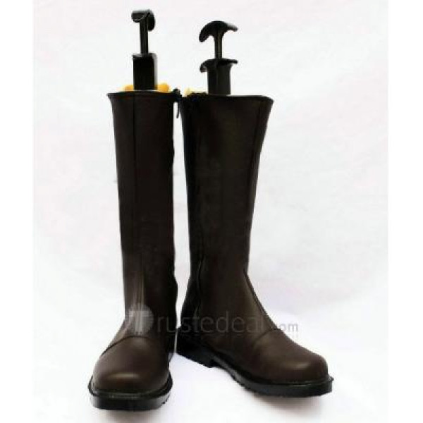 Hakuouki Okita Souji Black Brown Cosplay Boots Shoes