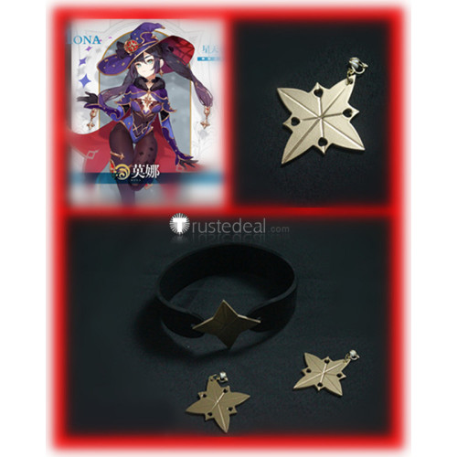 Genshin Impact Amber Mona Beidou Ningguang Earrings Mask Necklace Hat Goggles Cosplay Props Accessories