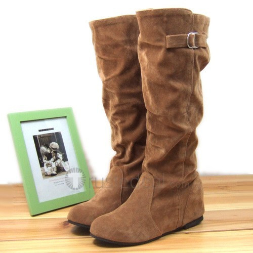 Top quality PU medium heel pumps boots(JY917)