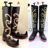 Frozen Princess Anna Black White Cosplay Boots Shoes