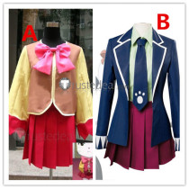 Fairy Tail Carla Sharuru Oracion Pink Human Form Blue Cosplay Costumes