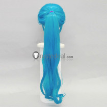 One Piece Nefertari Vivi Long Blue Ponytail Cosplay Wig 1