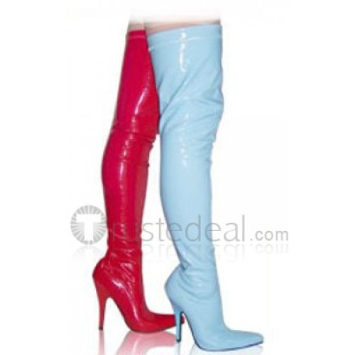 Patent Leather Upper High Heel Thigh-Length Closed-toes Sexy Boots(10907)