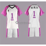 Haikyuu Shiratorizawa Academy Volleyball Uniform Wakatoshi Ushijima Satori Tendo Purple White Cosplay Costumes