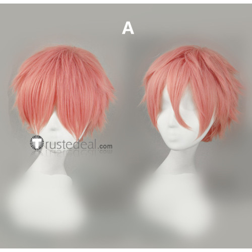 Free! Iwatobi Swim Club Kisumi Shigino and Mirai Nikki Male Yuno Gasai Short Pink Cosplay Wig