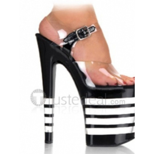 Transparent PVC Upper High Heel Open-toes Platform Sexy Sandals(A710)
