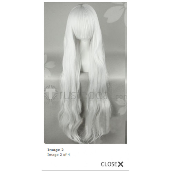 Shining Hearts Melty Long Silver White Curly Cosplay Wig