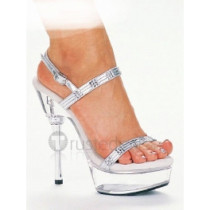 Slick-Surfaced Leather Upper High Heel Open-toes Platform Sexy Sandals(99-47)