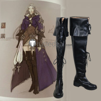 Final Fantasy 14 Ysayle Dangoulain Lady Iceheart Black Cosplay Boots Shoes