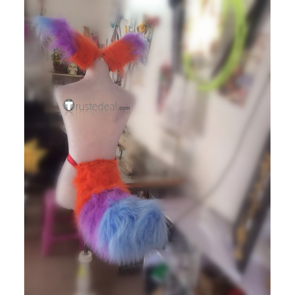 League of Legends The Missing Link Fox Gnar Ears Tail Cosplay Props