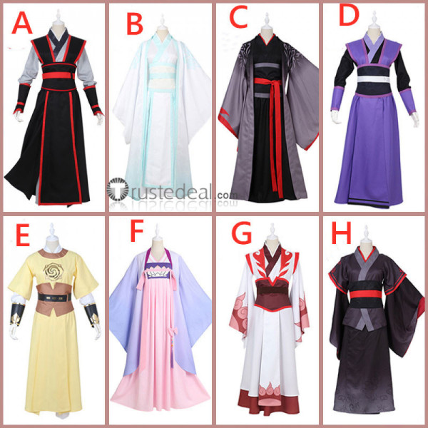 Mo Dao Zu Shi Lan Wangji Wei Wuxian Wei Ying Wen Ning Jiang Cheng Jiang Yanli Jin Ling Mo Xuan Yu Cosplay Costumes