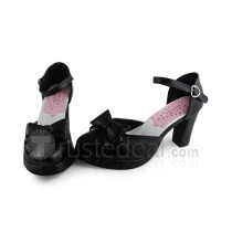 Dark Blue Bow Straps Lolita Sandals