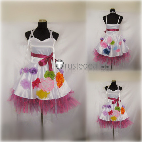 Guilty Crown YUZURIHA INORI White Flowers Cosplay Costume