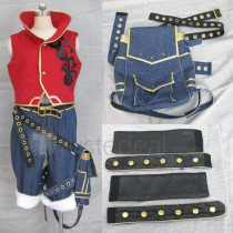 One Piece Monkey D Luffy Film Red Blue Cosplay Costume