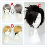 Haikyuu Nekoma High School Tetsuro Kuroo Miya Osamu Atsumu Black Grey Blonde Cosplay Wigs