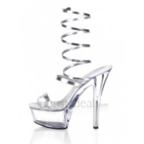Metallic PU Upper High Heel Open-toes Platform Sexy Sandals(99-09)