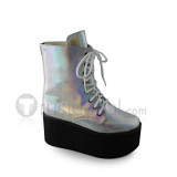 Matte Black Lace Up Classic Girls Boots
