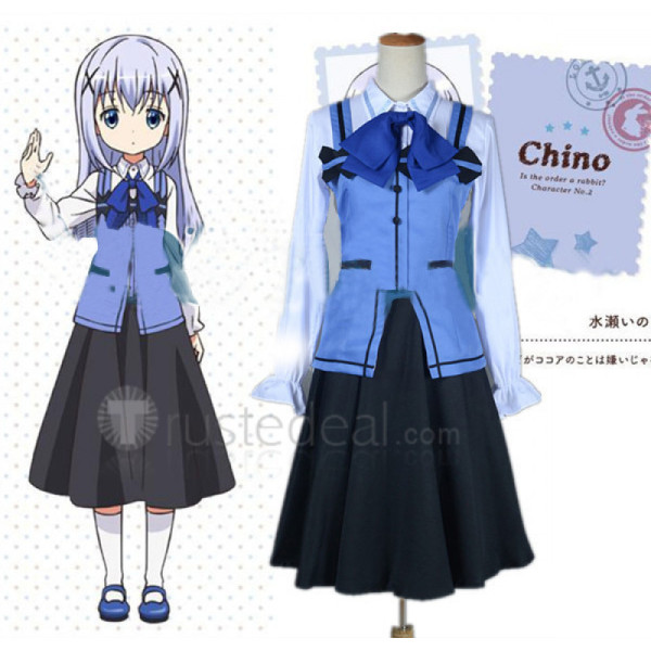 Is the Order a Rabbit Chino Kafu GochiUsa Blue Maid Cosplay Costume