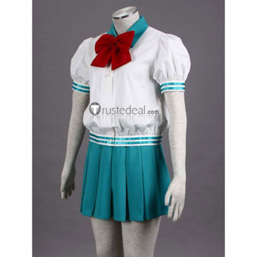 Full Metal Panic! Kaname Chidori White Green Summer Uniform Cosplay Costume