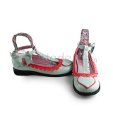 White Black Heart Side Bow Lolita Shoes