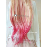 League of Legends LOL Star Guardian Ahri Blonde Pink Cosplay Wig Ears