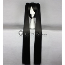 BLACK ROCK SHOOTER Long Black Ponytails Cosplay Wig 120cm