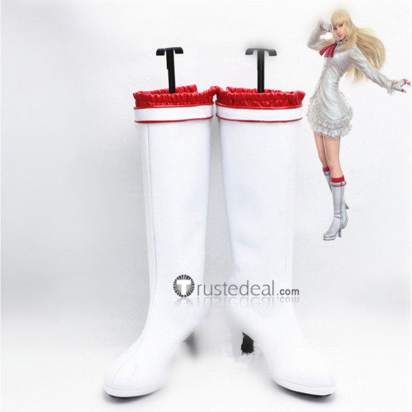 Tekken Lili Lily Emilie de Rochefort White Cosplay Shoes Boots