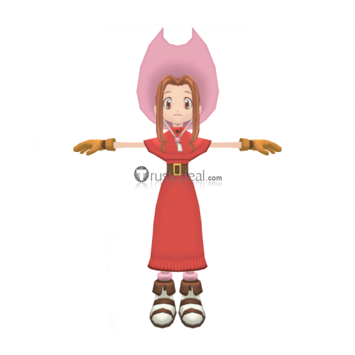 Digimon Adventure DigiDestined Mimi Tachikawa White Brown Cosplay Shoes Boots