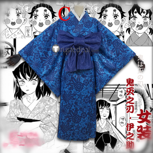 Kimetsu no Yaiba Demon Slayer District Arc Tanjiro kamado Zenitsu Agatsuma Inosuke Hashibira Female Version Kimono Cosplay Costumes