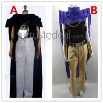 Yu-Gi-Oh YuGiOh Marik Ishtar White Black Purple Cape Cosplay Costume