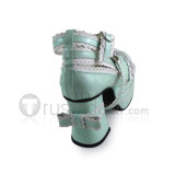 White Black Bows Trim Lolita Shoes