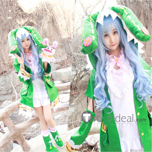 Date A Live Spirit Girl Yoshino Green and White Cosplay Costume