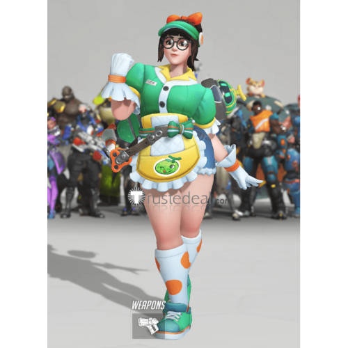 Overwatch Mei Honeydew Skin Anniversary Green Cosplay Costume