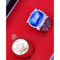 Black Butler Kuroshitsuji Ciel Phantomhive Blue and Golden Lord Rings