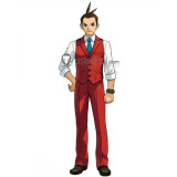 Ace Attorney Gyakuten Saiban 4 Apollo Justice Blue Red Cosplay Costume