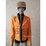 Mirai Nikki Amano Yukiteru Orange Coat Cosplay Costume