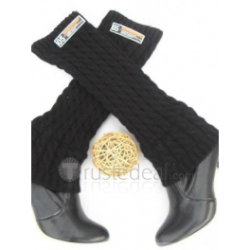 Top quality PU artifical leather sweater knit fabric upper knee boots(1029)