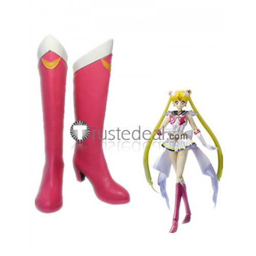 Sailor Moon Usagi Tsukino White Black Red Cosplay Boots Shoes